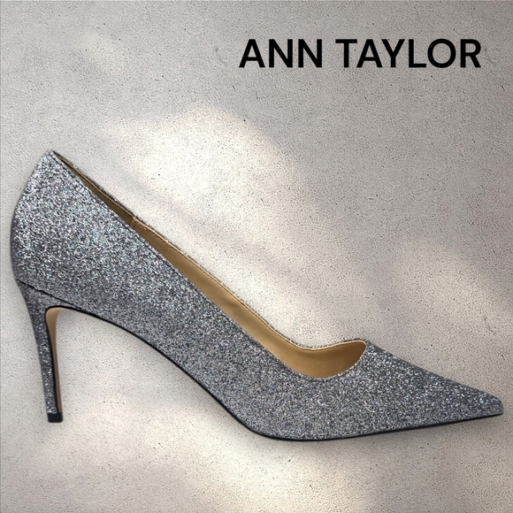 Ann Taylor‎ Missy Glitter Straight Heels Pumps Size 9 NEW - Picture 1 of 11